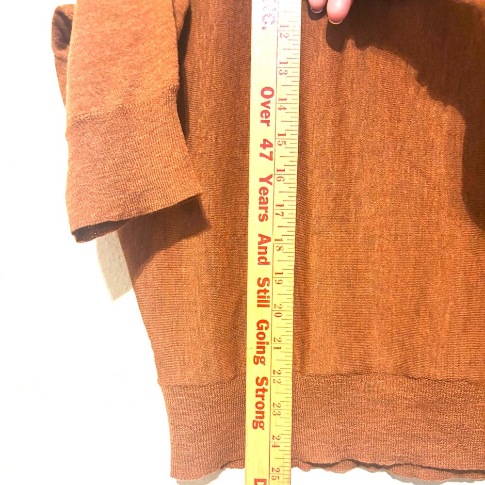 Eileen Fisher Women's Brown 3/4 Sleeve Relaxed 100% WOOL Stretchy Sweater Sz M - Picture 8 of 8